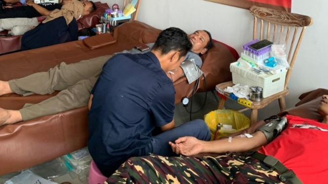 Potret kegiatan Donor Darah GP Ansor Depok