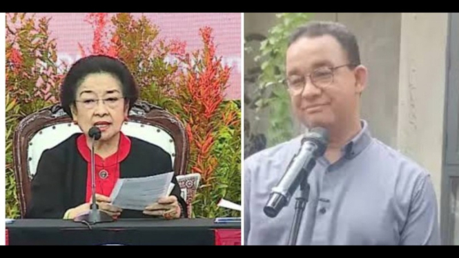 Potret kolase Megawati Soekarnoputri dan Anies Baswedan