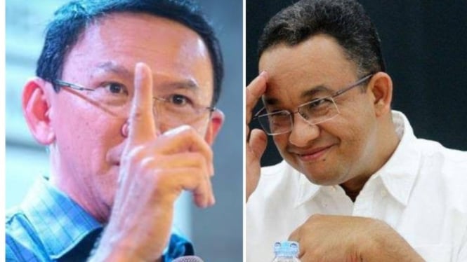 Potret kolase Ahok dan Anies Baswedan