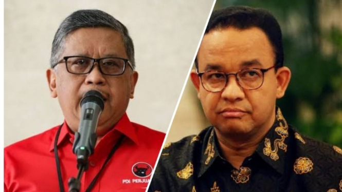 Potret kolase Hasto Kristiyanto dan Anies Baswedan