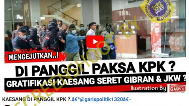 Tangkapan layar Youtube Kaesang dipanggil KPK