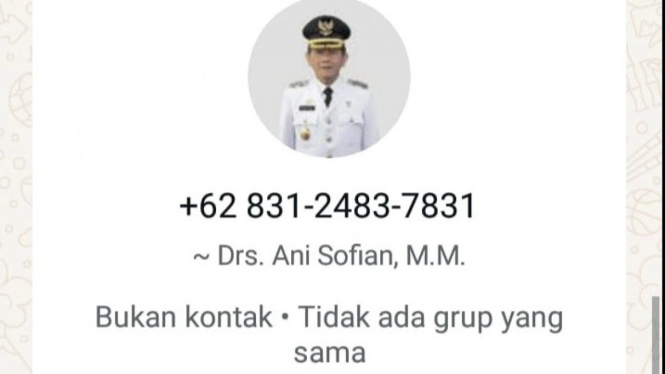 Pesan singkat catut nama PJ Walikota Pontianak Ani Sofian