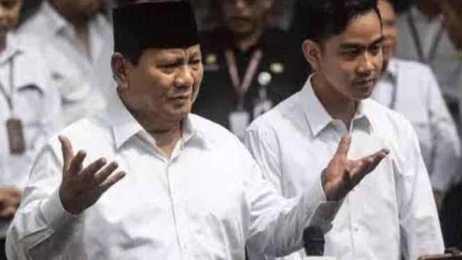 Potret presiden terpilih Prabowo Subianto dan Wakilnya