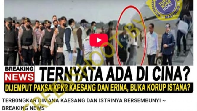 Tangkapan layar video Kaesang kabur ke China