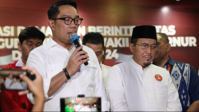 Calon gubernur dan wakil gubernur Ridwan Kamil-Suswono