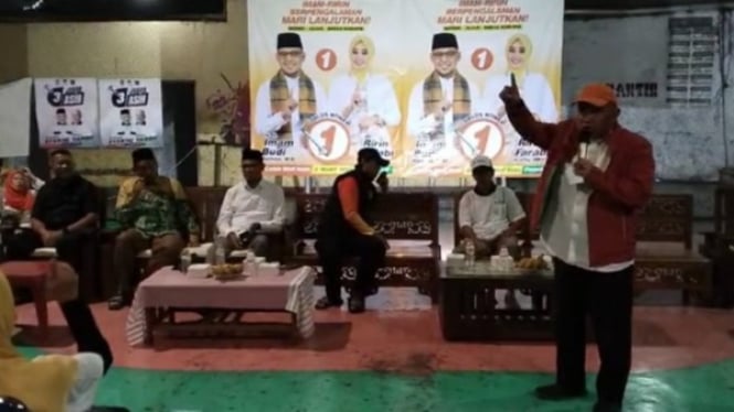 Aksi Walikota Depok Mohammad Idris saat kampanye IBH-Ririn