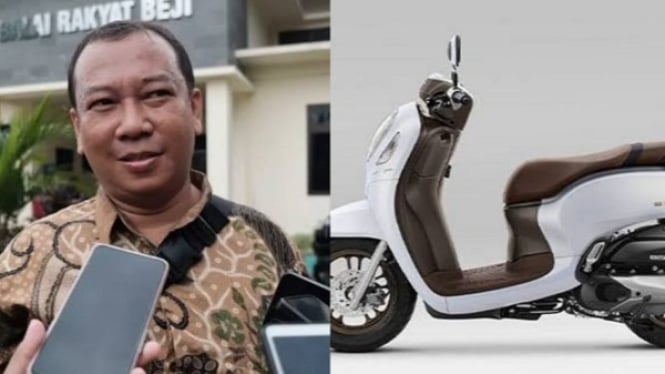 Ketua KPU Depok, Willi Sumarlin dan ilustrasi motor