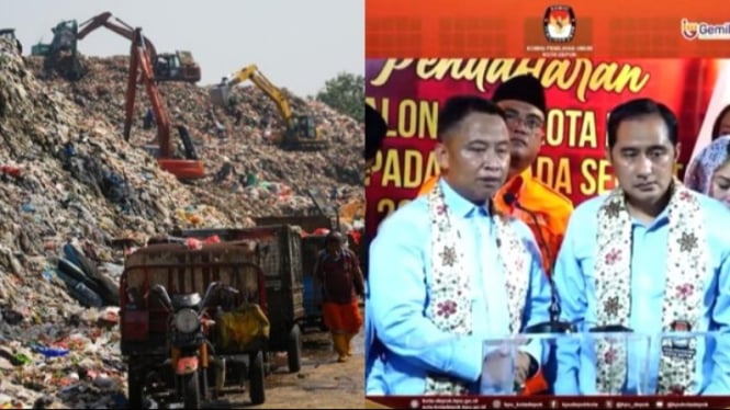 Kolase sampah Depok dan paslon Supian-Chandra