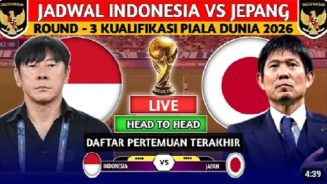 Timnas Indonesia vs Jepang di babak kualifikasi Piala Dunia 2026