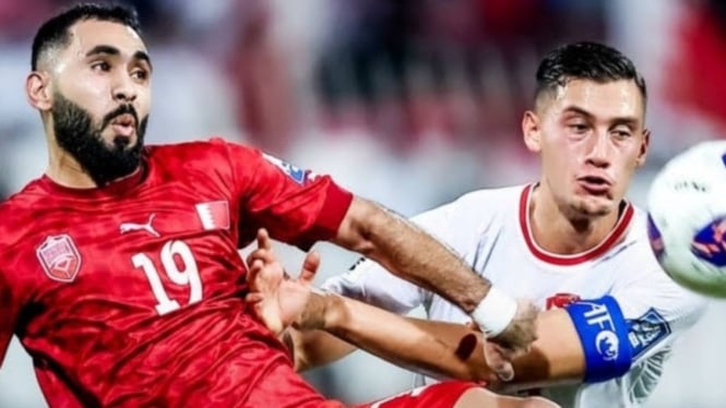 Potret momen pertandingan Indonesia vs Bahrain