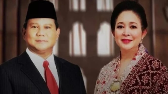 Potret ilsutrasi Prabowo dan Titiek Soeharto