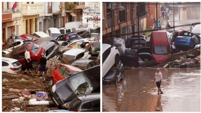 Kolase banjir besar di Spanyol