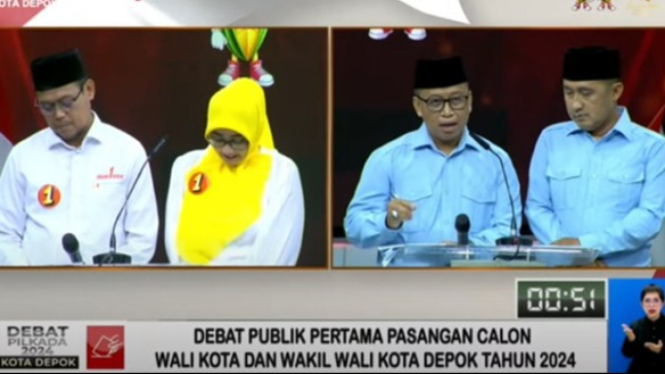 Debat terbuka Pilkada Depok, Supian-Chandra (kanan)