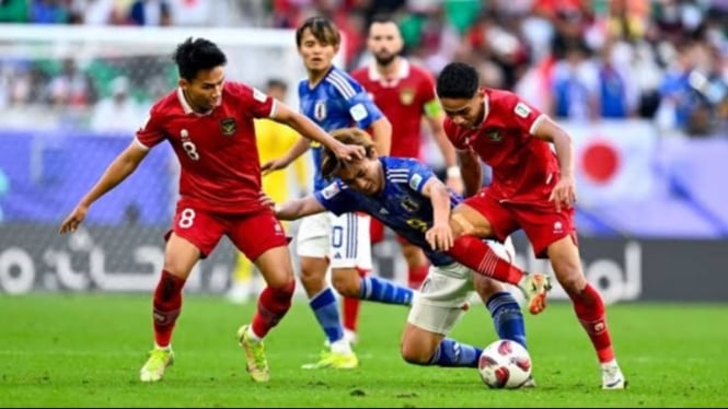 potret Timnas Indonesia vs Jepang