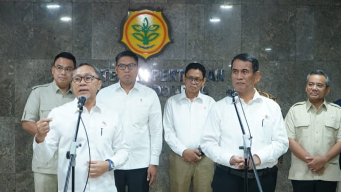 Menko Pangan Zulkifli Hasan dan Menteri Pertanian Amran Sulaiman