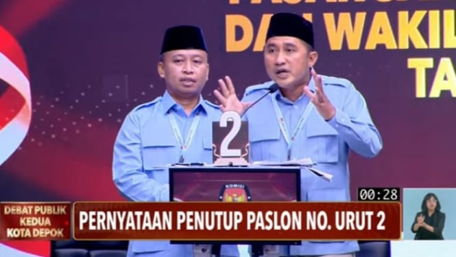 Supian-Chandra saat debat terbuka Pilkada Depok