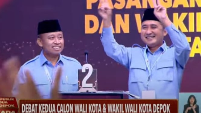 Supian-Chandra saat debat terbuka di Pilkada Depok