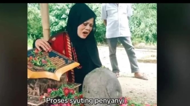 Potret tangkapan layar video makam Nia jadi lokasi Syuting