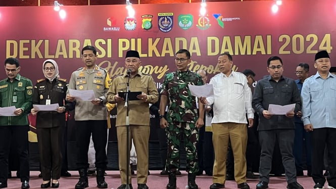 Walikota Depok, Mohammad Idris Pembacaan deklarasi Pilkada Damai 2024