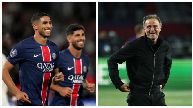 Kolase pemain PSG dan Luis Enrique