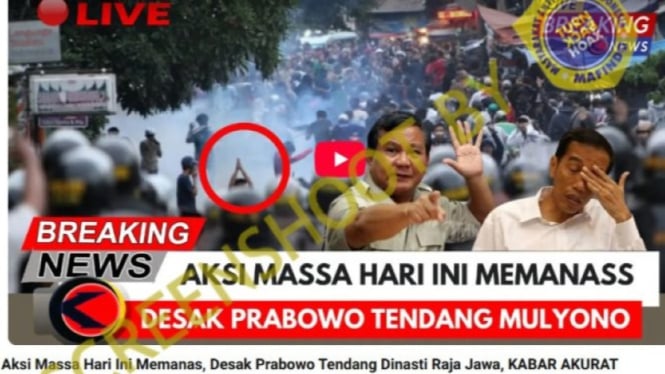 Tangkapan layar massa desak Presiden Prabowo