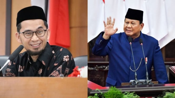 Kolase Ustaz Adi Hidayat dan Presiden Prabowo