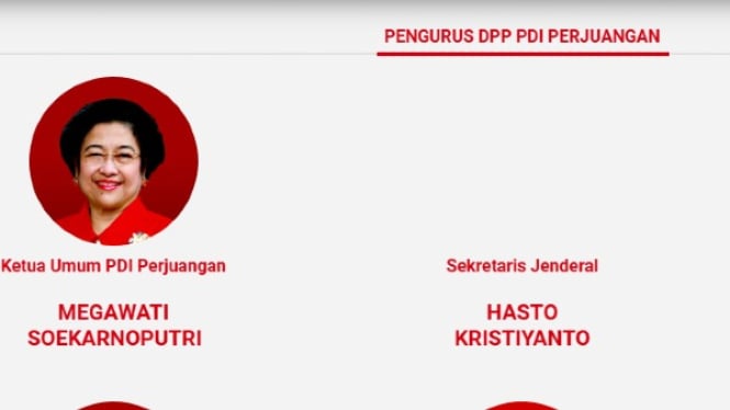 Foto Hasto sudah tidak ada lagi di Pengurus DPP PDI Perjuangan