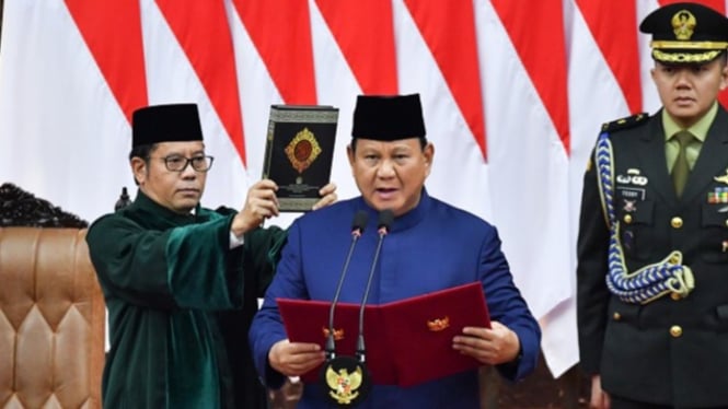 Ilustrasi Presiden Prabowo Subianto dan soal utang negara