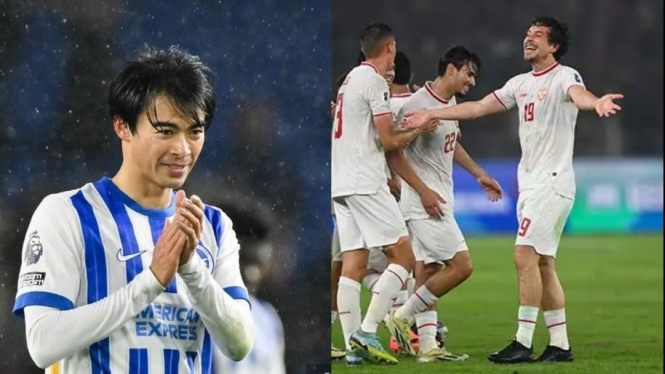 Timnas Indonesia jadi topik di ruang ganti Brighton, pujian Mitoma!