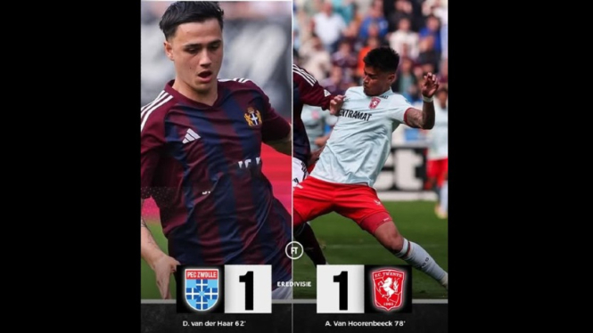 PEC Zwolle vs FC Twente berakhir imbang, Eliano dan Mees tampil baik