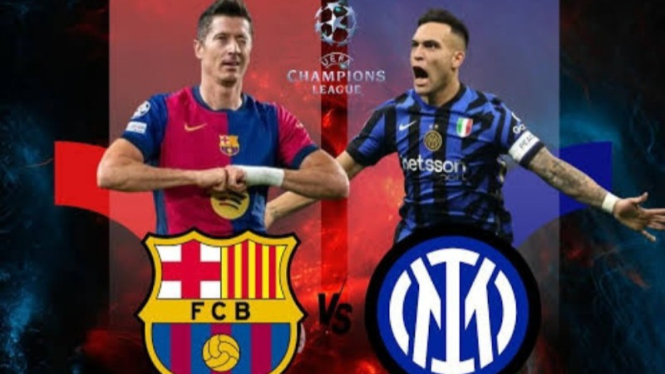 Potret Ilustrasi Inter Milan vs Barcelona
