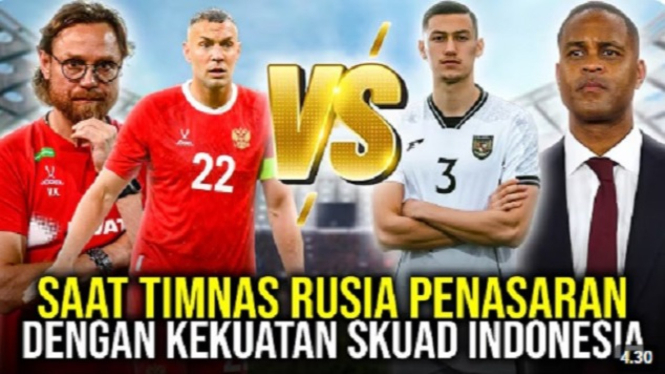 Ilustrasi Timnas Indonesia vs Rusia