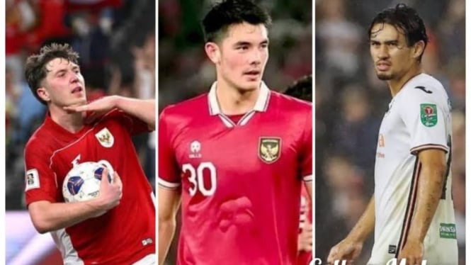 Potret kolase Ole Romeny, Elkan Baggot dan Nathan Tjoe A On