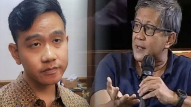 Potret kolase Wapres Gibran Rakabuming Raka dan Rocky Gerung