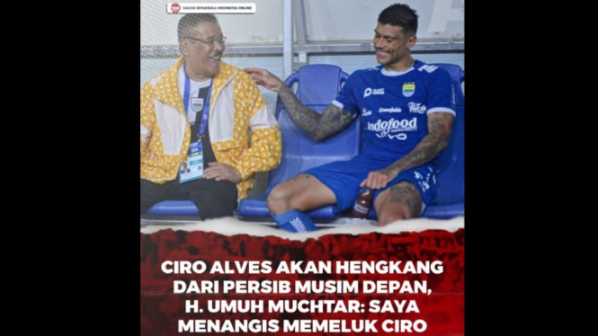 Umuh menangis peluk Ciro Alves pamit dari Persib
