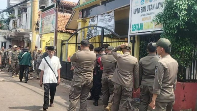 Potret Lokasi SDN Utan Jaya Depok yang digembok Ahli waris