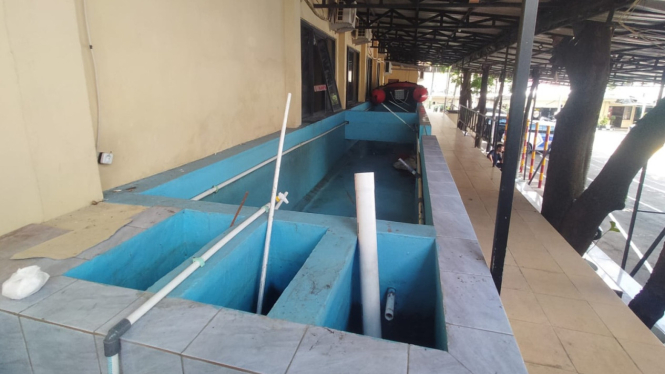 Penampakan kolam ketahanan pangan Polres Metro Depok