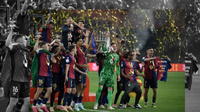 Barcelona juara La Liga dan cetak sejarah treble