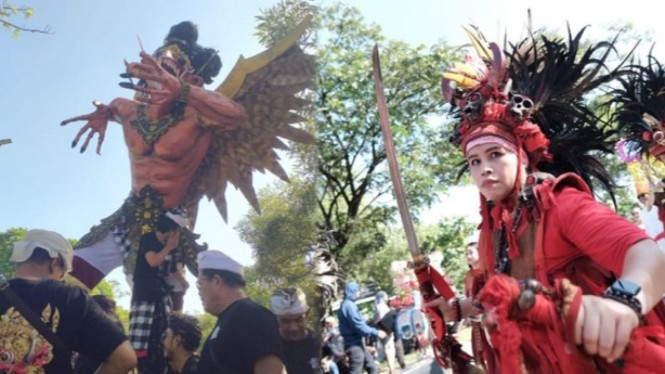 Hebohnya pawai budaya di Lebaran Depok