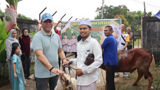Polresta Pontianak Sembelih 14 Hewan Kurban Hari Raya Idul Adha
