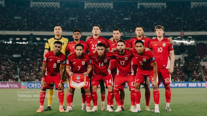 Starting XI Timnas Indonesia saat lawan China.