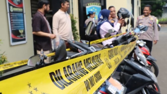 Deretan motor hasil komplotan curanmor di Cinere Depok