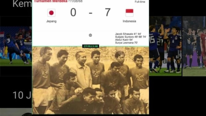 Potret momen Indonesia pernah mengalahkan Jepang 7-0