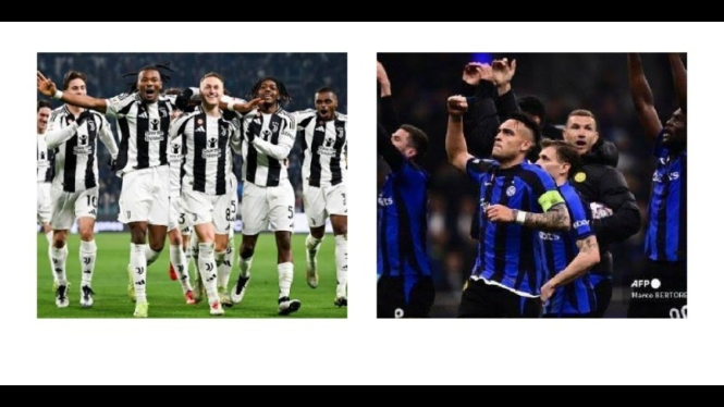 Potret ilustrasi pemain Juventus dan Inter Milan