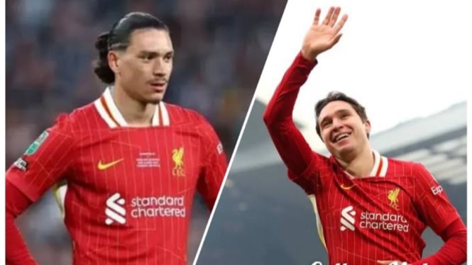 Potret kolase Darwin Nunez dan Federico Chiesa