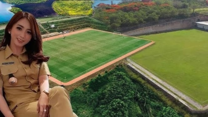 Ilustrasi lapangan kampung mirip di Barcelona