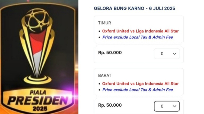Tiket Piala Presiden 2025.