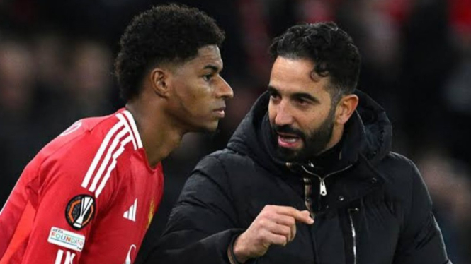 Potrer Marcus Rashford dan Ruben Amorim