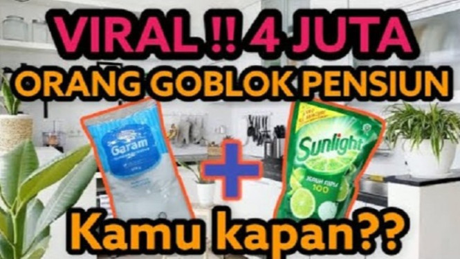Ketika garam dicampur ke sabun cuci piring