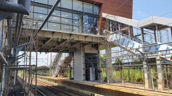 Progres pembangunan Stasiun Jatake.